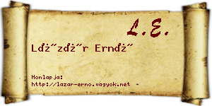 Lázár Ernő névjegykártya